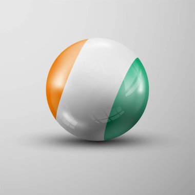 Fildişi Sahili bayrağıyla 3D küre arkaplanı