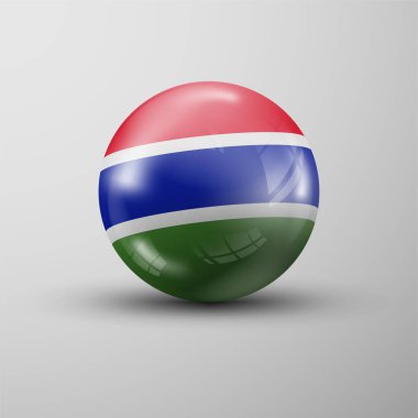 Gambiya bayrağıyla 3d küre arkaplanı