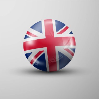 İngiltere bayrağı taşıyan 3d küre arkaplanı