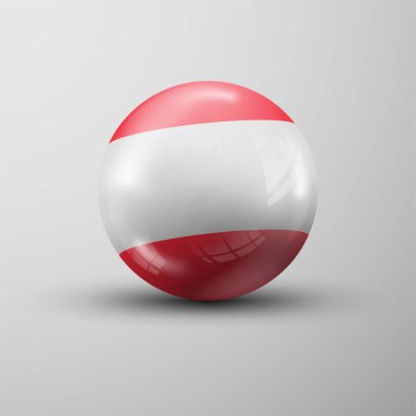 Avusturya bayrağıyla 3d küre arkaplanı
