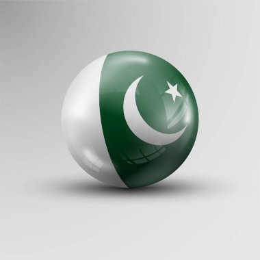 Pakistan bayrağı taşıyan 3D küre arkaplanı