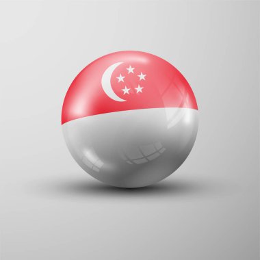 Singapur bayrağıyla 3d küre arkaplanı