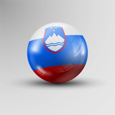 Slovenya bayrağıyla 3d küresel arkaplan