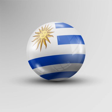 Uruguay bayrağıyla 3d küre arkaplanı