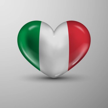3D kalp geçmişi ve İtalya bayrağı. Kullanmak istediğiniz etki için bir unsur.