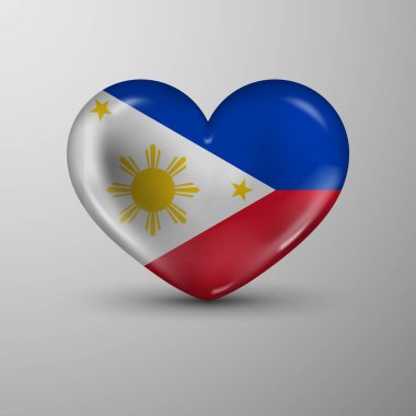 3d heart background with flag of Philippines. An element of impact for the use you want to make of it. clipart