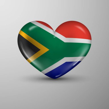 3D kalp geçmişi ve Güney Afrika bayrağı. Kullanmak istediğiniz etki için bir unsur.