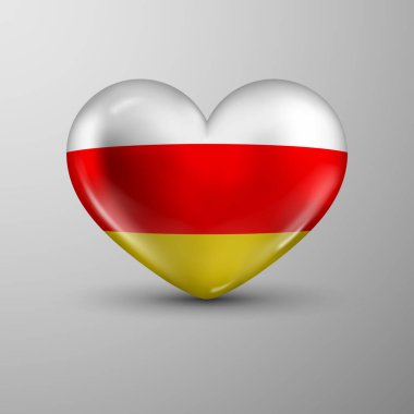 3d heart background with flag of SouthOssetia. An element of impact for the use you want to make of it. clipart