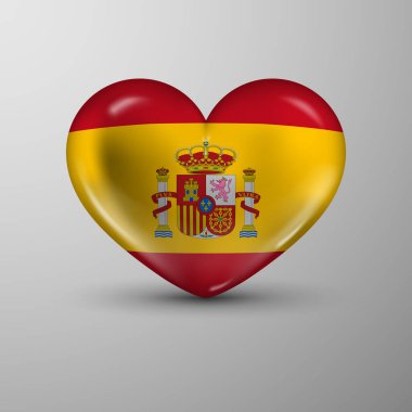 3D kalp geçmişi ve İspanya bayrağı. Kullanmak istediğiniz etki için bir unsur.