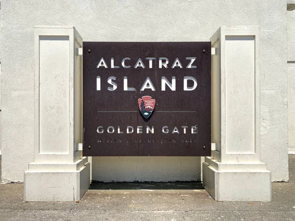 Alcatraz Island Golden Gate National Recreation Area Schild San Francisco — Stockfoto