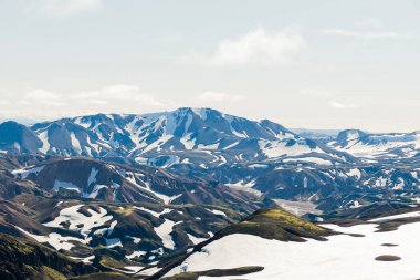 View of landscape in Iceland on a nice sunny day during famous Laugavegur trail