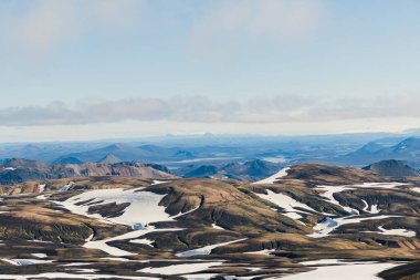 View of landscape in Iceland on a nice sunny day during famous Laugavegur trail