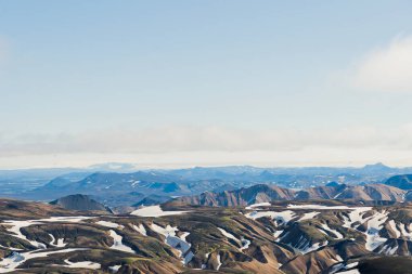 View of landscape in Iceland on a nice sunny day during famous Laugavegur trail