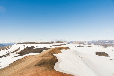 View of landscape in Iceland on a nice sunny day during famous Laugavegur trail