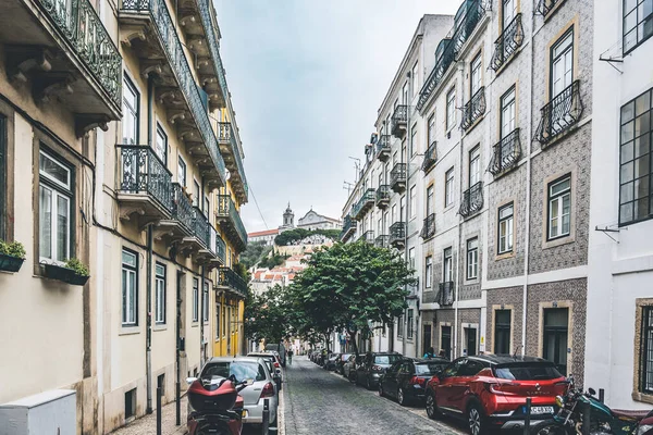 Lisboa Portugal Março 2023 Bela Vista Rua Com Belos Edifícios — Fotografia de Stock
