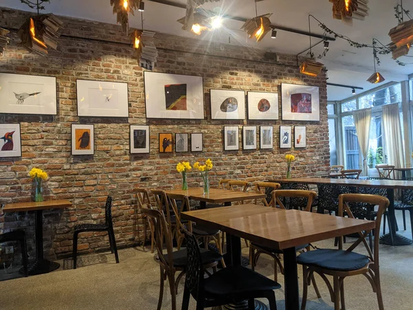 Cracovie Pologne Mars 2023 Intérieur Une Chambre Restaurant Avec Table — Photo