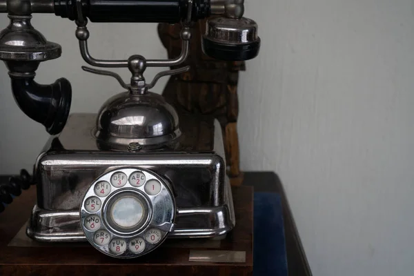 Teléfono Vintage Escritorio Teléfono Fijo Giratorio Aspecto Retro — Foto de Stock