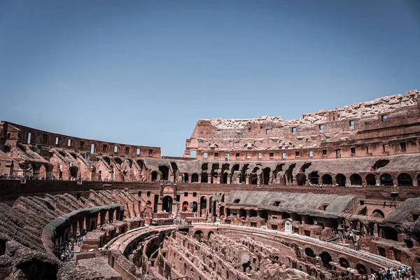Innenansicht Eines Antiken Amphitheaters Des Kolosseums Rom Italien — Stockfoto