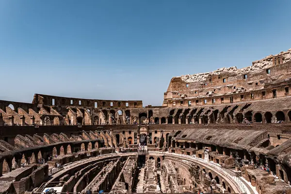 Innenansicht Eines Antiken Amphitheaters Des Kolosseums Rom Italien — Stockfoto