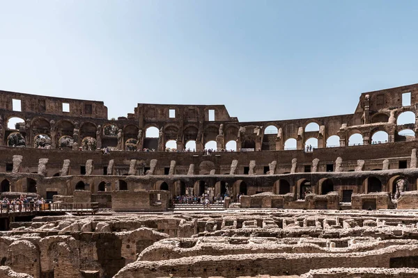 Interieur Zicht Een Oud Amfitheater Van Het Colosseum Rome Italië — Stockfoto
