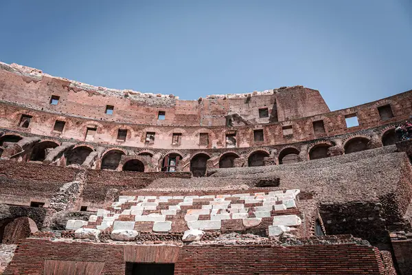 Kolezyum Antik Bir Amfitiyatro Manzarası Roma Talya — Stok fotoğraf