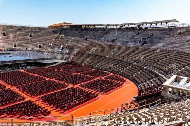Verona, İtalya 'daki Verona Opera Arena' nın iç mekan manzarası.