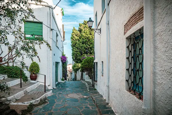 İspanya 'nın Kadavra semtindeki binaların arasında bir ara sokak.