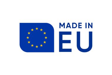 Made in EU, Europe union Flag banner vector design