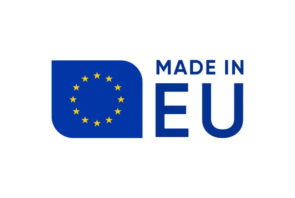 Hecho Unión Europea Bandera Banner Vector Diseño — Archivo Imágenes Vectoriales