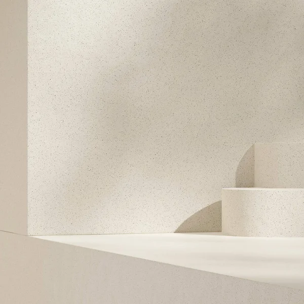 empty scene natural ceramic texture podium in square ceramic textured minimal scene rendering 3d