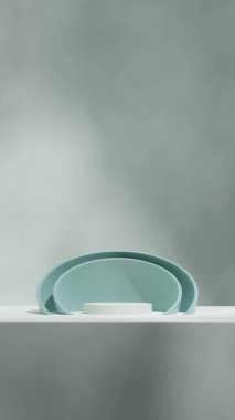 terrazzo podyumu portrede içi boş yarım küremsi, 3D modelleme şablonu