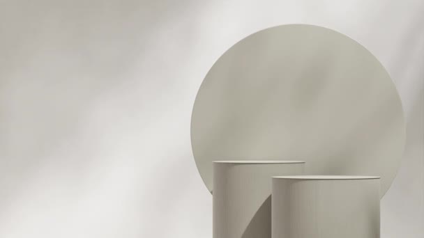 Yeşil Podyumun Beyaz Arkaplan Gobo Işıklandırmalı Boyutlu Tasarımı Videosu — Stok video