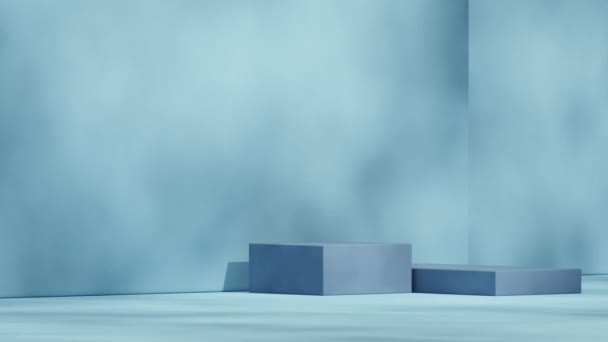 Мінімальна Блакитна Стіна Відео Рендерингу Порожнього Простору Темно Синього Кольору — стокове відео