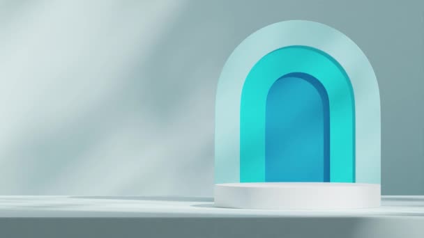 Espace Vide Cylindre Blanc Podium Avec Sans Couture Animation Ombre — Video