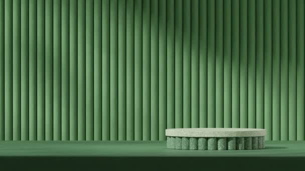 Yeşil Terrazzo Desenli Yeşil Terrazzo Modelleme Şablonu Düzenlenmiş Yeşil Silindir — Stok video