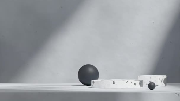 Siyah Beyaz Terrazzo Podyum Döngüsünün Boş Sahnesini Görüntüleyen Video Dokulu — Stok video
