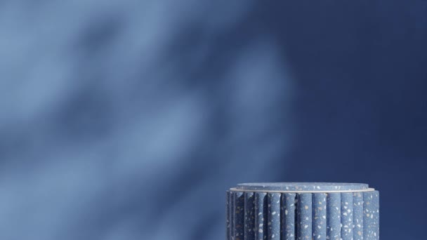 空のモックアップブルーテラゾのダークブルーの背景 テクスチャ表面シームレスなループシャドーアニメーション — ストック動画