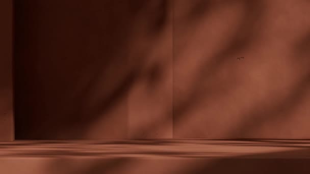 Візуалізація Порожній Макет Грубого Коричневого Кольору Підлоги Безшовної Петлі Тіней — стокове відео