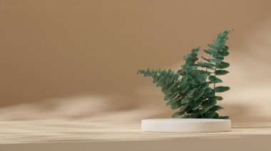 seramik doku eğimli silindir manzara minimumum sahne, 3D görüntüleme boş model