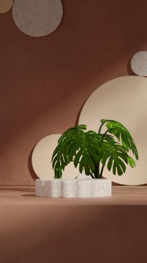 çember arkaplan, 3D görüntüleme sahnesi kahverengi renk kıvrımlı silindir portre