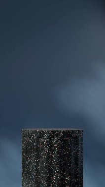 şablon mockup terrazzo desen kıvrımlı silindir portre minimal sahne, 3D canlandırma