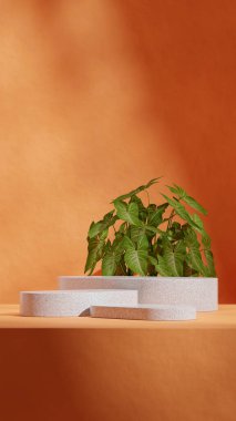 granit desenli kıvrımlı silindir portre en küçük sahne, 3d görüntü görüntüleme şablonu