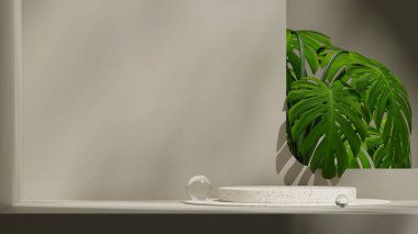 kıvrımlı duvar, 3D canlandırma sahnesi. Siyah renkli silindir manzarada.