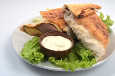 fotoğraf shawarma - malzemeli sosisli sandviç