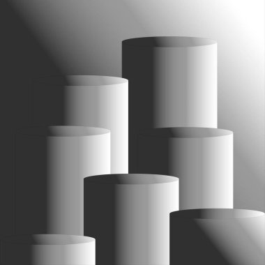 yükselen sütunların arkaplanı ve gölge karanlığı