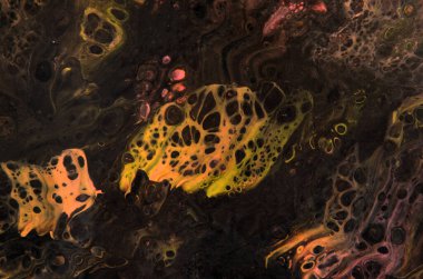 Siyah dalgalı renkli sanat arkaplanı