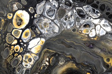 Soyut sanat arka planı siyah üzerine sarı gri