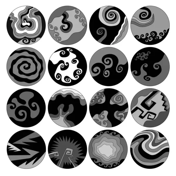 Basit simge çizimi - soyut süslemeli toplar