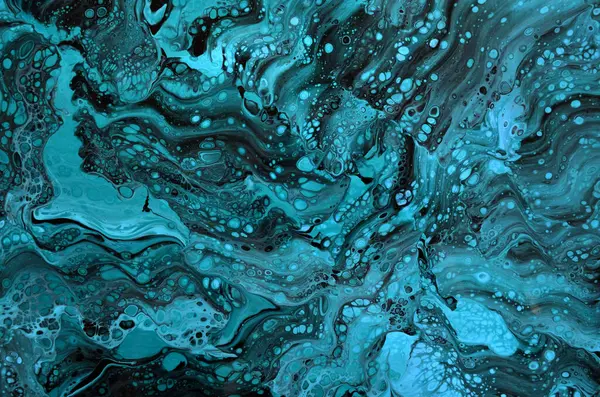 Deniz temalı parlak yeşil-mavi tonlarda soyut sanat arkaplanı