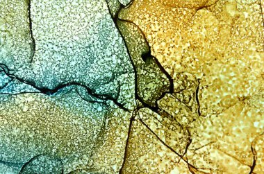 Kuru damlalardan sarı-mavi tonlarda sanat arkaplanı